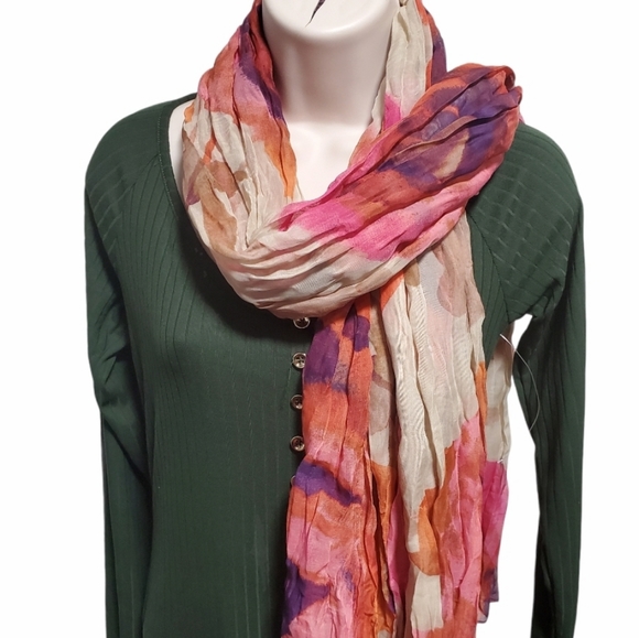 Loft SCARF ladies orange pink purple beige - Picture 2 of 12